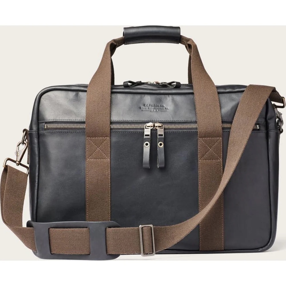 Filson Dawson Leather Duffle in Black